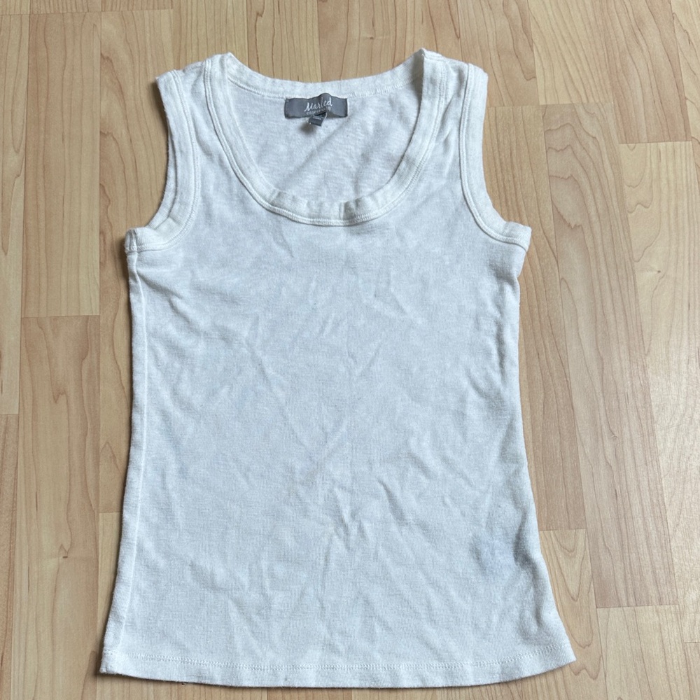 Marled Essentials White Tank Top